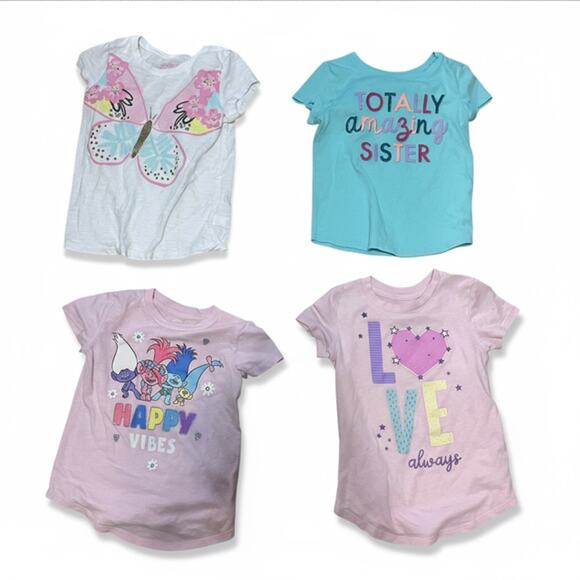 Jumping Beans Girls Lot Size 4T – 4 Short Sleeve Tops - Picture 1 of 2
